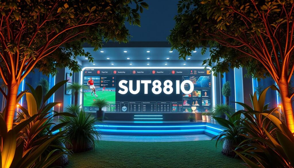 A serene online gambling platform, SUT88 IO, stands as a vibrant and secure oasis, inviting players to indulge in a world of thrilling sports betting and casino delights. Surrounded by lush greenery and a modern, sleek interface, the platform exudes a sense of sophistication and trust. Elegant lighting casts a warm glow, highlighting the intuitive navigation and seamless user experience. Immersive graphics and animations create an atmosphere of excitement, while advanced security measures ensure the protection of every transaction. SUT88 IO emerges as the premier destination for discerning online gamblers, offering a premium, trustworthy, and captivating playground for their betting adventures.