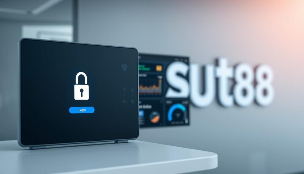A sleek, modern data security interface with clean lines and a minimalist aesthetic. In the foreground, a secure login screen with a subtle padlock icon and a sophisticated color palette of grays, blues, and whites. The middle ground features a dynamic dashboard displaying real-time security metrics and system status, all presented with a high-tech, futuristic vibe. The background showcases a blurred, abstract representation of the SUT88 brand, hinting at the company's focus on reliable and trustworthy online services. Soft, directional lighting casts a sense of professionalism and authority, while the overall composition conveys a secure, reliable, and technologically advanced user experience.