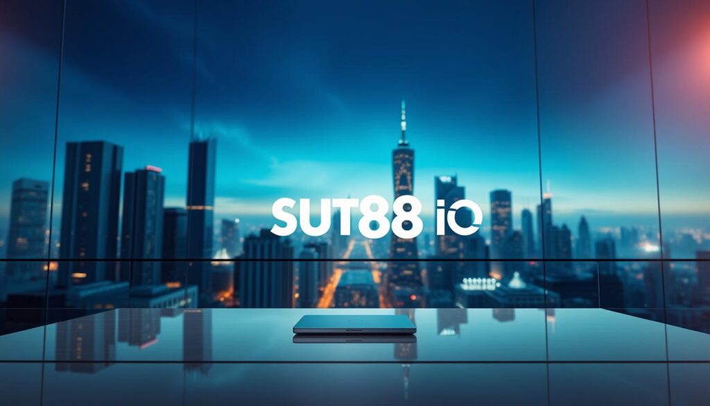 A sleek, modern online betting platform, SUT88 IO, stands as the centerpiece of a vibrant, futuristic digital landscape. Reflected in a glass surface, the platform's clean lines and intuitive interface hint at its seamless user experience. Soft, diffused lighting casts a warm glow, creating an atmosphere of trust and security. In the background, a cityscape of towering skyscrapers symbolizes the platform's robust infrastructure and global reach. Subtle details, such as subtle UI elements and discreet branding, convey SUT88 IO's commitment to professionalism and reliability. The overall scene exudes a sense of technological sophistication, inviting the viewer to explore the platform's comprehensive online betting capabilities.